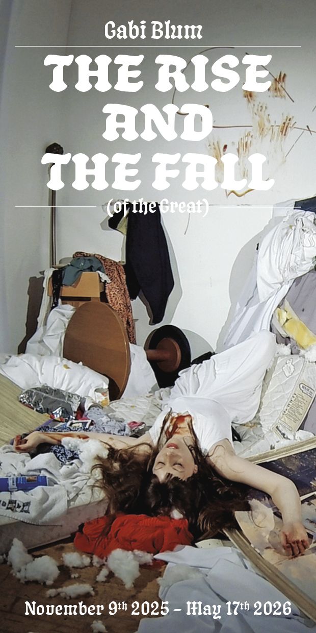 Flyer von Gabi Blum zur Ausstellung The Rise and The Fall im Fleischermuseum Böblingen
